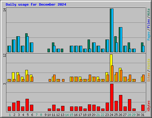 Daily usage for December 2024